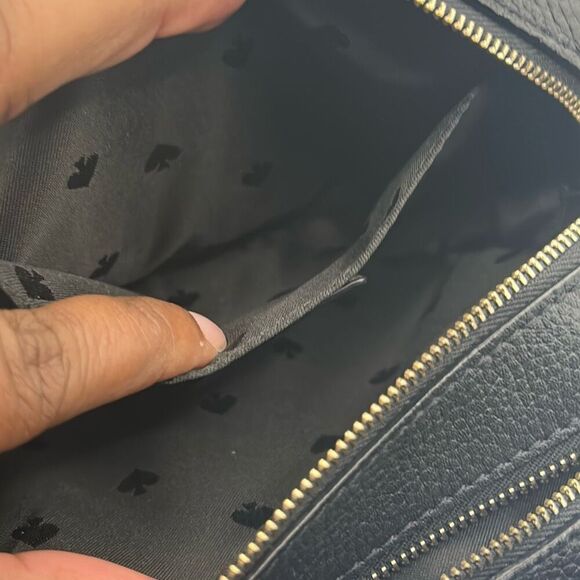 Kate Spade Pyper Mulberry Street Crossbody Bag Black Pebbled Leather Double Zip - Picture 6 of 10